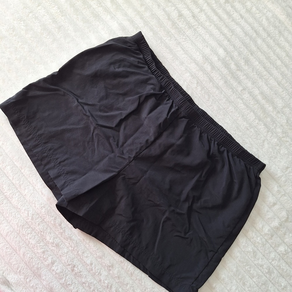 Lands End Nylon Black Swim Shorts Womens 16 Quick Dry Lined Elastic Waist Beachy